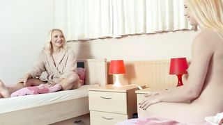 two hot blonde lesbians incredible pussy licking and big ass masturbating