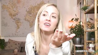 Sweet Blonde Rubs her Shaved Pussy