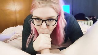 PINK HAIR PROFESSOR LETS ME CUM ON HER FACE