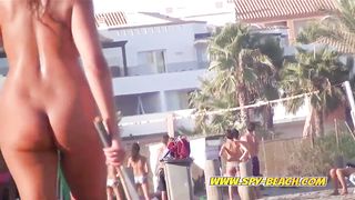 Hot Nudist Amateur MILF Playing Voyeur Beach Video