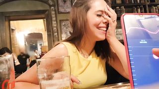 Public Orgasm with Lovense Lush inside Harry Potter's Restaurant
