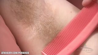 Hairy Teen Cyan Combs Pubes