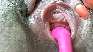 Hairy pussy masturbate