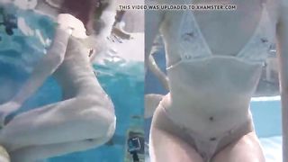 JP hairy teen looks so young, underwater