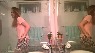 sarah morning bathroom