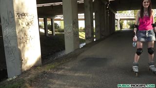 Girl On Roller Skates Has Sex For Money