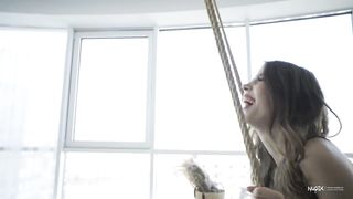 Hot Babe Mila Azul in slow motion with perfect natural tits for Nudex