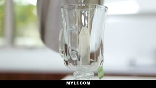 MILF - Big Tits MYlf Lets her Daughter's BF Cum on her Big Ass
