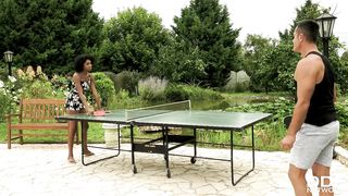 Table Tennis With Ebony Girl