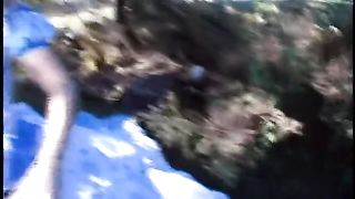 Busty brunette girlfriend dresses up and gets fucked outdoors