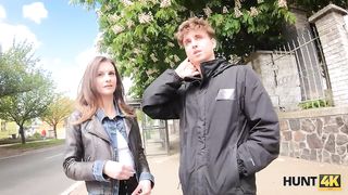 HUNT4K. Lassie has no Money for Bus Ticket but has Perfect Sexy Body