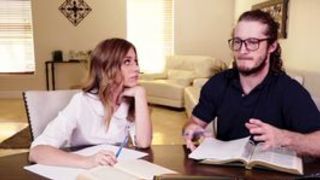 Milf drags teen in bathroom for fingers