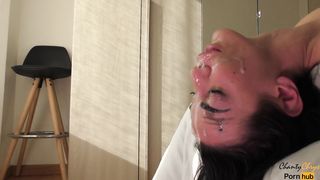 Real FIRST DEEPTHROAT for Daddy's Slut! CUM THROAT after ROUGH Facefuck!
