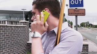 BBW PICKUP - Hottest chubby blonde in black stockings