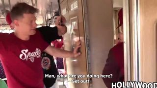 Football fans fucked wife, and her husband watches.