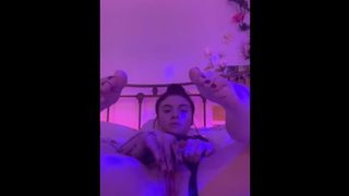 Playing w myself in my BDSM Harness