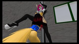 The Latex Vixen and Bunny make some Lesbian and BDSM Action