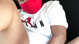 Ebony try not to get Caught Masturbating in Parking Lot