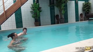 HUNT4K. Cuckold swims while handsome stranger has fun with his girl