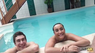 HUNT4K. Cuckold swims while handsome stranger has fun with his girl