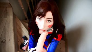Sloppy Blowjob Coslpay D.VA (Deepthroat) MyKinkyDope