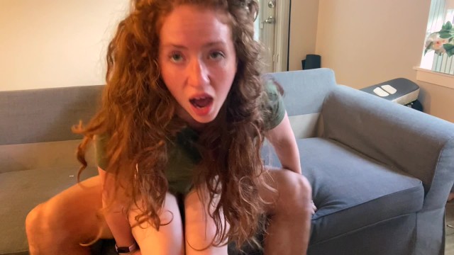 Redhead MILF Fucks her Husband on the Couch * Real Amateur Porn *