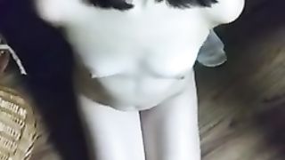 Tied up Girlfriend Sucks Dick