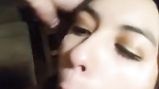 Tied up Girlfriend Sucks Dick