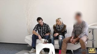 HUNT4K. Pretty blonde Ria Sunn nicely fucked in cuckold porn video