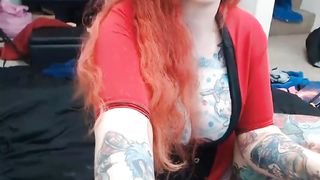 Goth PAWG 32H Titties Creams and Squirts on Fuck Machine