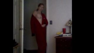 Wife is unaware and strips on Skype