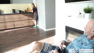 MY18TEENS - Light Fairy Spotted her Boyfriend Jerking off and Give him Blowjob