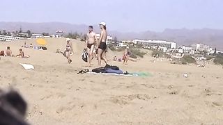 Canary Islands, two English lovers on the beach