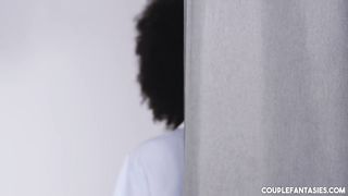 Maid cleans dick properly