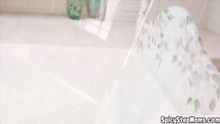 Blonde French stepmother Jane Doux POV style taboo sex