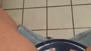 wife masterbates in toilet at work