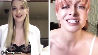 GIRLSWAY Kenna James and her Boss Masturbate Remotely during the Quarantine