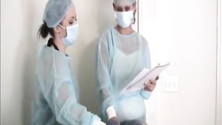 Two nurses tag-team a dick