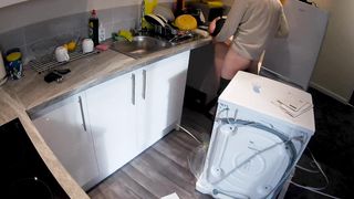 Horny Wife Seduces Plumber in the Kitchen while Husband at Work