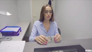 Cashier Fucked the Customer right in the Bank.