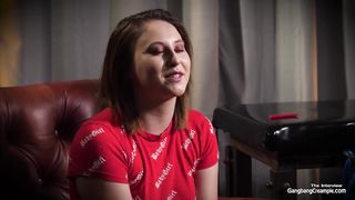 Slutty Brunette Gets Gangbanged by 5 Strangers