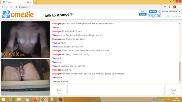 German Omegle Girl Show me Amazing Tits and Pussy then she let me out of Chastity Cage and Cum