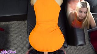 Pure POV Fucking in Tight Orange Dress - Letty Black Moves her Booty