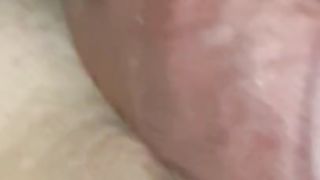 Move her thongs to the side so I can put my thick hard cock in her tight pu