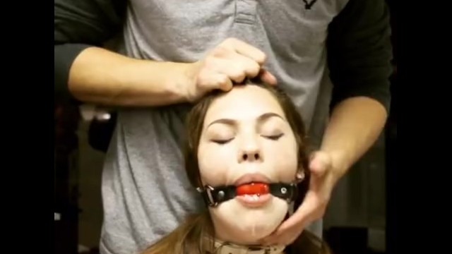 ball gag drool, ball gag licking, instagram couple, submissive woman, willi...