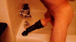 Fucking my Fleshlight mounted to tub