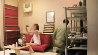 Japanese Hairy Wife Nude Seduces Cable Man Home