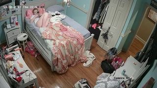 hidden cam - girl with iphone on bed