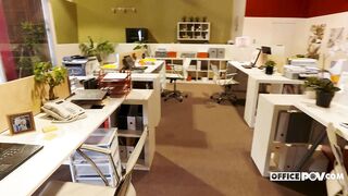 All-star office pov foursome for flowers