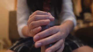 I Cum in Soft Hands of Japanese Teen. Supreme Lotion Handjob